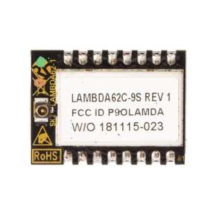 RF Solutions LoRa Module 22 dBm Maximum Output Power -148 dBm Receiver Sensitivity SPI Interface 1.6V to 3.3V LAMBDA62C-9D