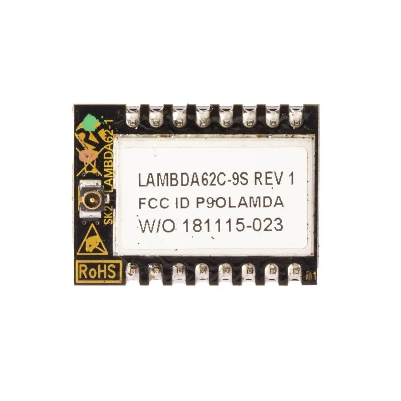 RF Solutions LoRa Module 22 dBm Maximum Output Power -148 dBm Receiver Sensitivity SPI Interface 1.6V to 3.3V LAMBDA62C-9D