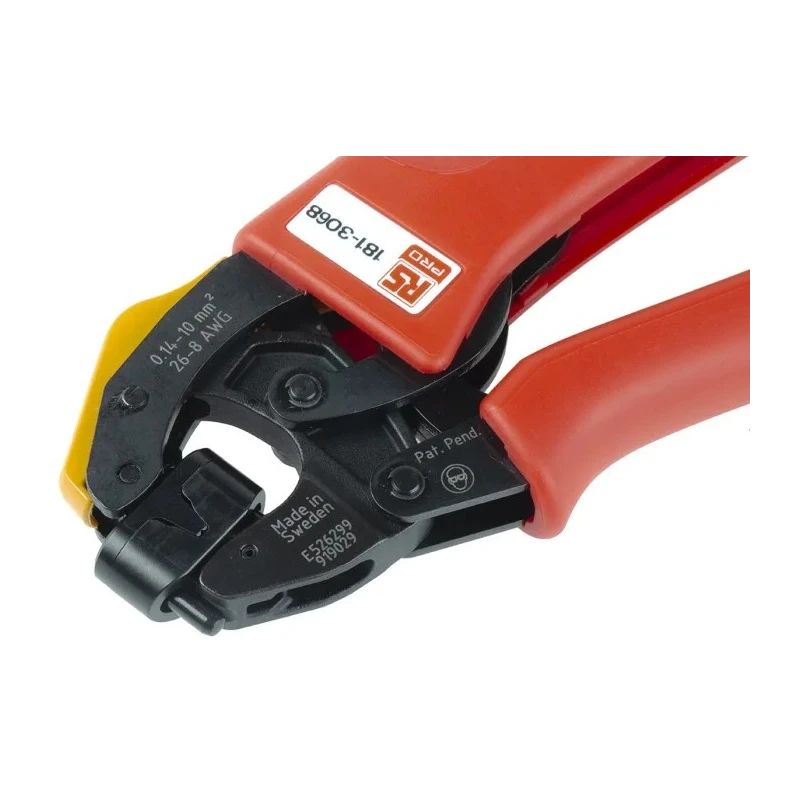 RS PRO 0.14 To 10 mm² Ratchet Crimp Tool for Wire End Sleeves Ergonomic Anti-Slip Handle 180mm 181-3068