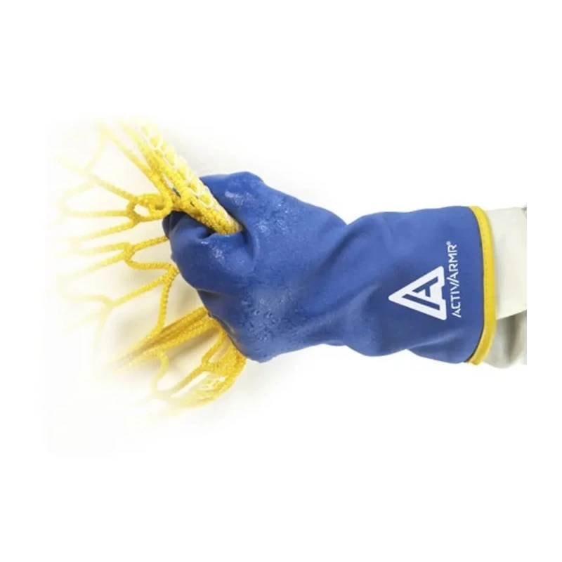 Ansell ActivArmr 97-681 Blue Polyvinyl Chloride Nylon Acrylic Work Gloves Size 9 97681090