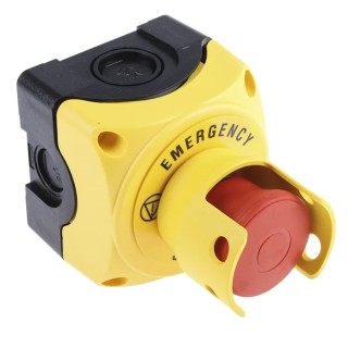 Lovato Electric Pull Release Emergency Stop Push Button, Surface Mount, 22.3 mm Cutout, 1 NC Contact, IP67 IP66 S1PY91PS