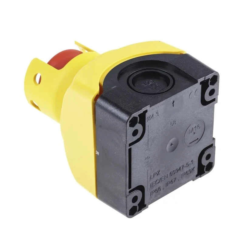 Lovato Electric Pull Release Emergency Stop Push Button, Surface Mount, 22.3 mm Cutout, 1 NC Contact, IP67 IP66 S1PY91PS