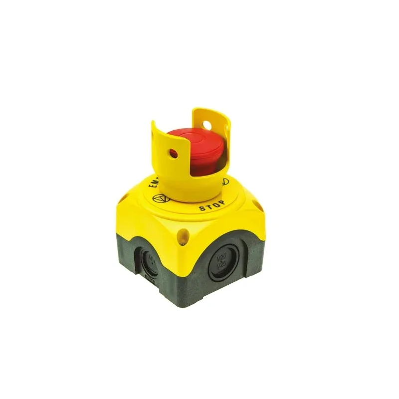 Lovato Electric S1P Series Twist Release Emergency Stop Push Button Surface Mount 22.3 mm Cutout 1 NC IP66 IP67 IP69K S1PY91S