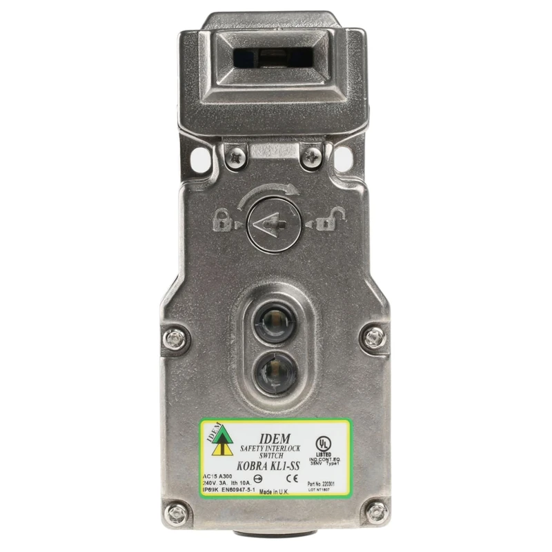 IDEM KL1-SS Series Solenoid Interlock Switch, Power to Unlock, Stainless Steel, 24V AC/DC 1.2A KL1-SS