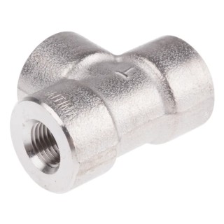 RS PRO Stainless Steel Pipe Fitting Tee Circular Female G Threaded 1/4 in x Female G 1/4 in x Female G 1/4 in 826-6968