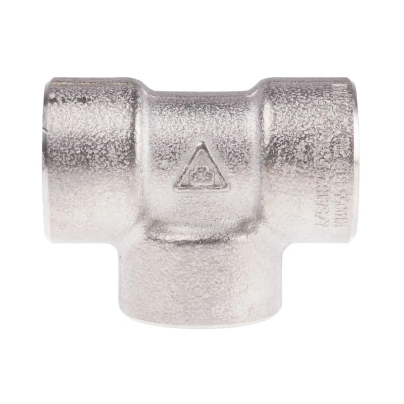 RS PRO Stainless Steel Pipe Fitting Tee Circular Female G Threaded 1/4 in x Female G 1/4 in x Female G 1/4 in 826-6968