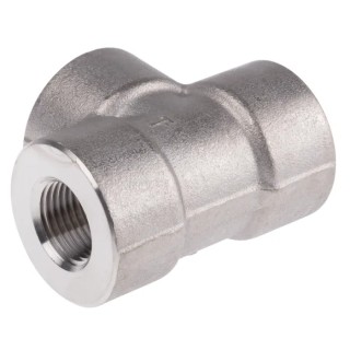 RS PRO Stainless Steel Pipe Fitting Tee Circular Female G Threaded 1/2 in x Female G 1/2 in x Female G 1/2 in 826-6970
