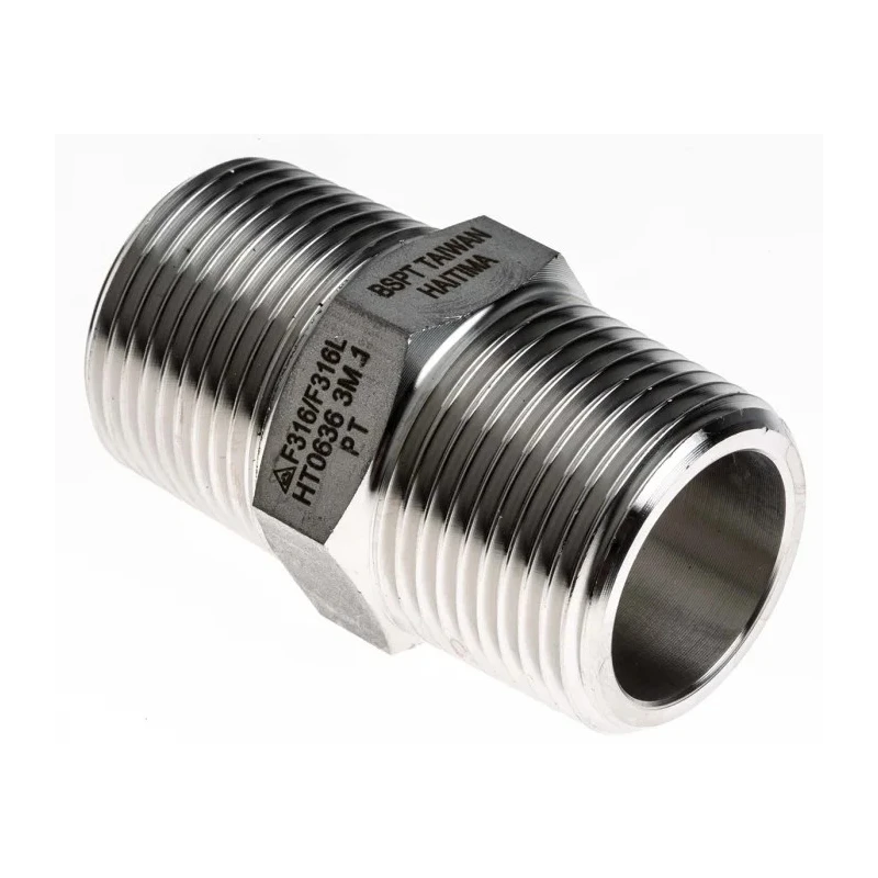 RS PRO Stainless Steel Pipe Fitting Straight Hexagon Nipple Male 1 in x Male 1 in 826-7065