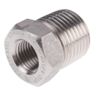 RS PRO Stainless Steel Pipe Fitting Straight Hexagon Bush Male 1/2 in x Female 1/4 in 826-7087