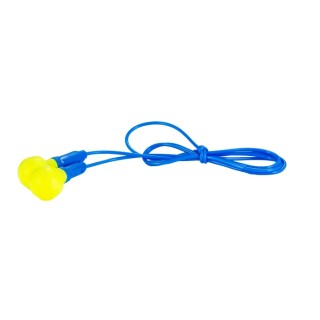 3M E.A.R Push-Ins Series Blue, Yellow Disposable Corded Ear Plugs 35 dB Rated EX-01-020