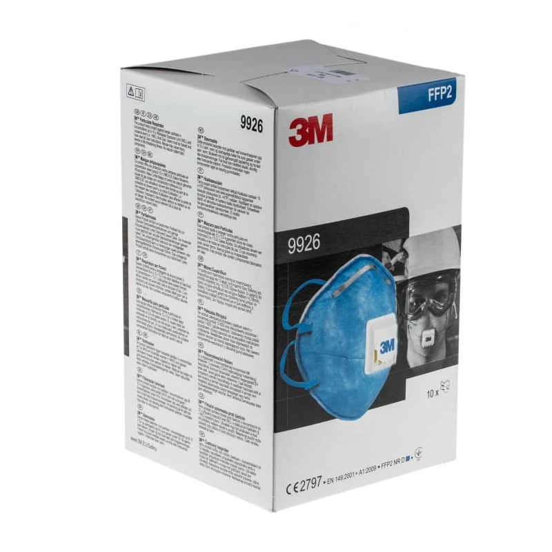 3M 9900 Speciality Series FFP2 Respirator Mask Flat Fold 10 Per Pack Moulded United Kingdom FFP2