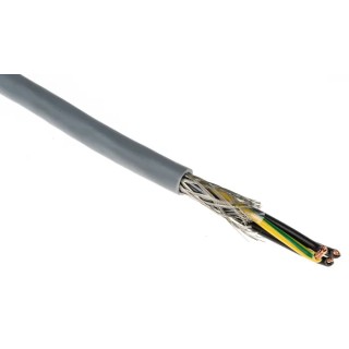 RS PRO Control Cable 4 Cores 0.5mm² 20 AWG Screened Stranded Grey Polyvinyl Chloride Sheath 50 m 827-4158