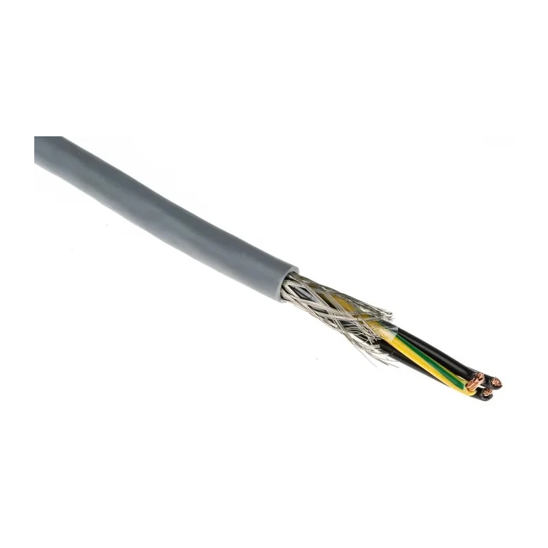 RS PRO Control Cable 4 Cores 0.5mm² 20 AWG Screened Stranded Grey Polyvinyl Chloride Sheath 50 m 827-4158