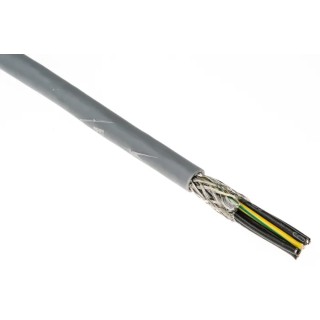 RS PRO Control Cable 7 Cores 0.5mm² 20 AWG Screened Stranded Grey PVC Sheath 50m 827-4167