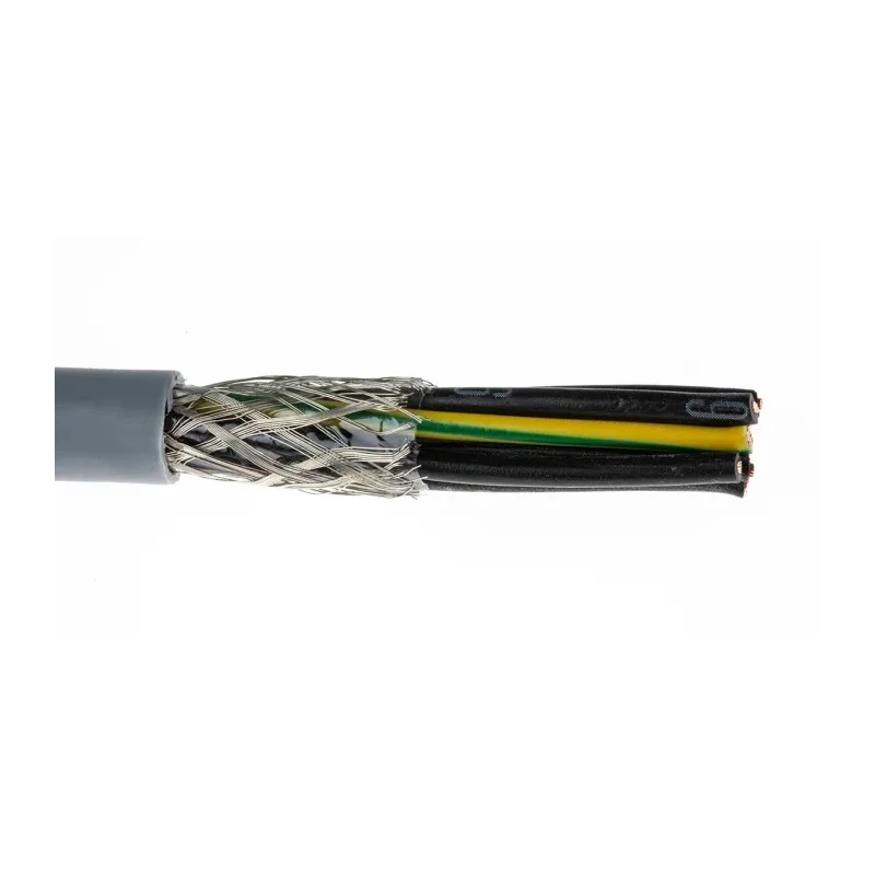 RS PRO Control Cable 7 Cores 0.5mm² 20 AWG Screened Stranded Grey PVC Sheath 50m 827-4167