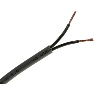 RS PRO Control Cable 2 Cores 1.5mm² 15 AWG Unscreened 50 m Grey Polyvinyl Chloride Sheath 827-4240