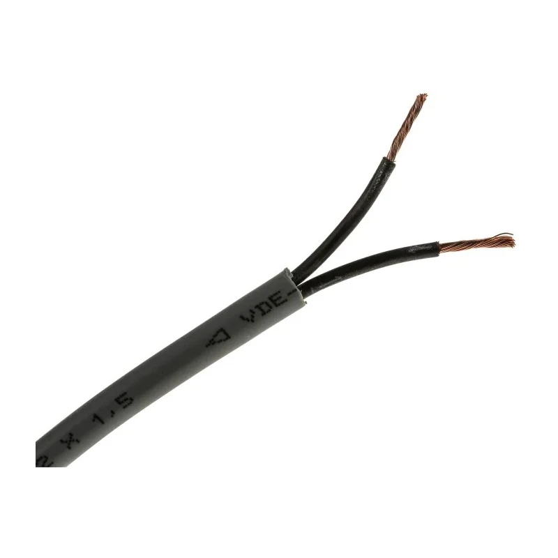 RS PRO Control Cable 2 Cores 1.5mm² 15 AWG Unscreened 50 m Grey Polyvinyl Chloride Sheath 827-4240