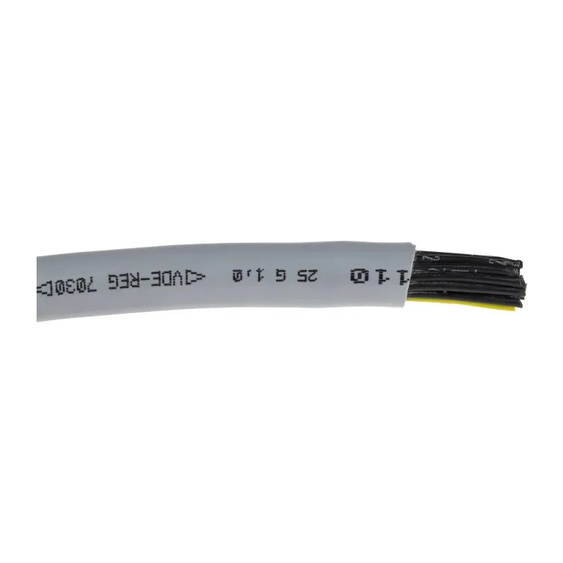 RS PRO Control Cable, 25 Cores 1mm² 17 AWG, Unscreened, 50 m Grey Polyvinyl Chloride Sheath 827-4322