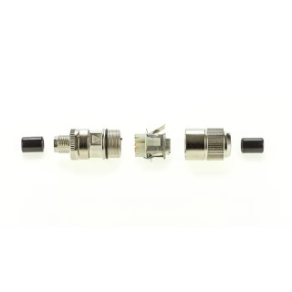 Telegartner Industrial Circular Connector, 8 Contacts, Cable Mount, M12 Size, Threaded Plug Male/Female, Rated, 500V IP67