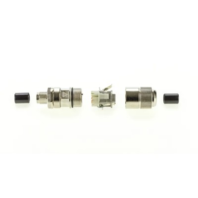 Telegartner Industrial Circular Connector, 8 Contacts, Cable Mount, M12 Size, Threaded Plug Male/Female, Rated, 500V IP67