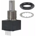 Bourns EM14 Series 14 mm Rotary Optical Encoder, 5V DC, 32 PPR, HCMOS TTL Signal, Slotted Shaft, 6 mm, Panel Mount 