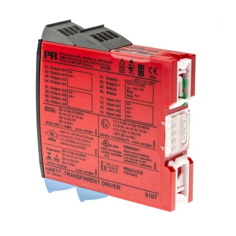 PR Electronics 9100 Series HART Transparent Driver Current Input Relay Current Output 19.2V dc 31.2V dc Supply 9107BB