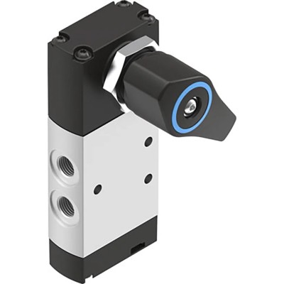 Festo Twist Selector Pneumatic Manual Control Valve, Aluminium Alloy Body, G 1/8 Port, 5/2 Valve Function VHEF-ES-M52-M-G18