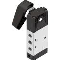 Festo Twist Selector Pneumatic Manual Control Valve, Aluminium Alloy Body, G 1/8 Port, 5/2 Valve Function VHEF-ES-M52-M-G18