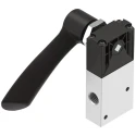 Festo Lever Pneumatic Manual Control Valve VHEF Series, G 1/4 Port Size, 3/2 Valve Function, Aluminium VHEF-HST-M32-M-G14
