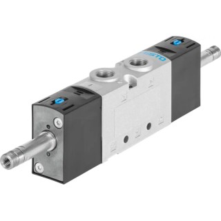 Festo Pneumatic Solenoid Valve 5/2 Solenoid G, 1/4 in Port Size, Die Cast Aluminium, 10 bar Operating VUVS-L25-B52-D-G14-F8