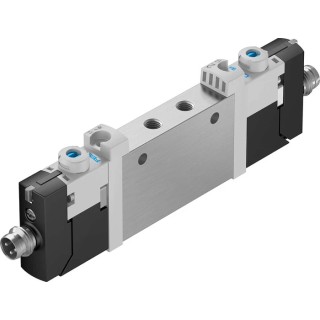 Festo Pneumatic Solenoid Valve 5/2-VUVG Series, Single Solenoid, Metric Thread M5, 24V DC, Aluminium VUVG-L10-B52-T-M5-1R8L