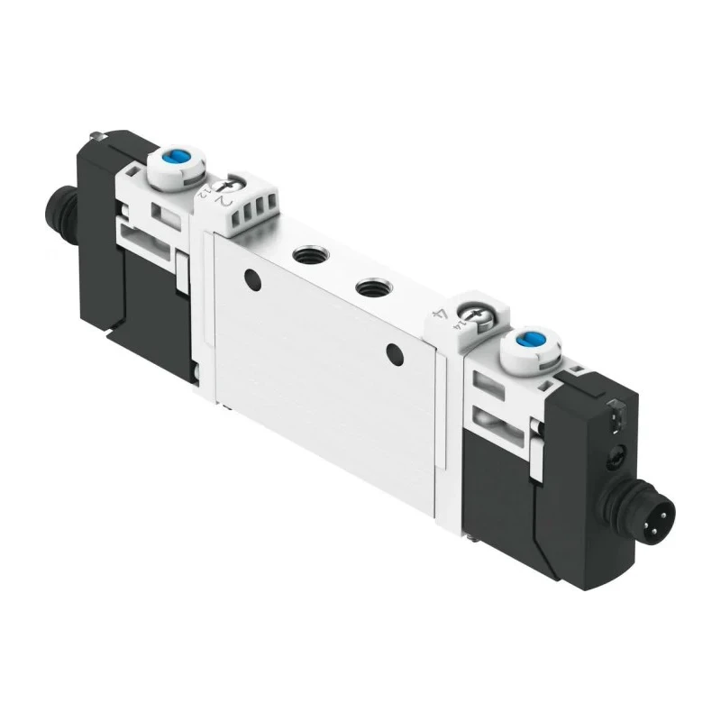Festo Pneumatic Solenoid Valve 5/2-VUVG Series, Single Solenoid, Metric Thread M5, 24V DC, Aluminium VUVG-L10-B52-T-M5-1R8L