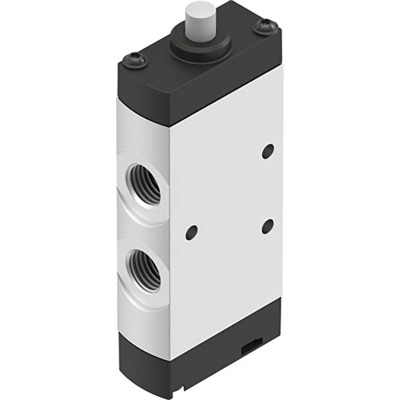 Festo Plunger Pneumatic Manual Control Valve 5/2-way, G 1/4 Port, Aluminium Alloy Body, 10 bar Max Pressure VMEF-S-M52-E-G14