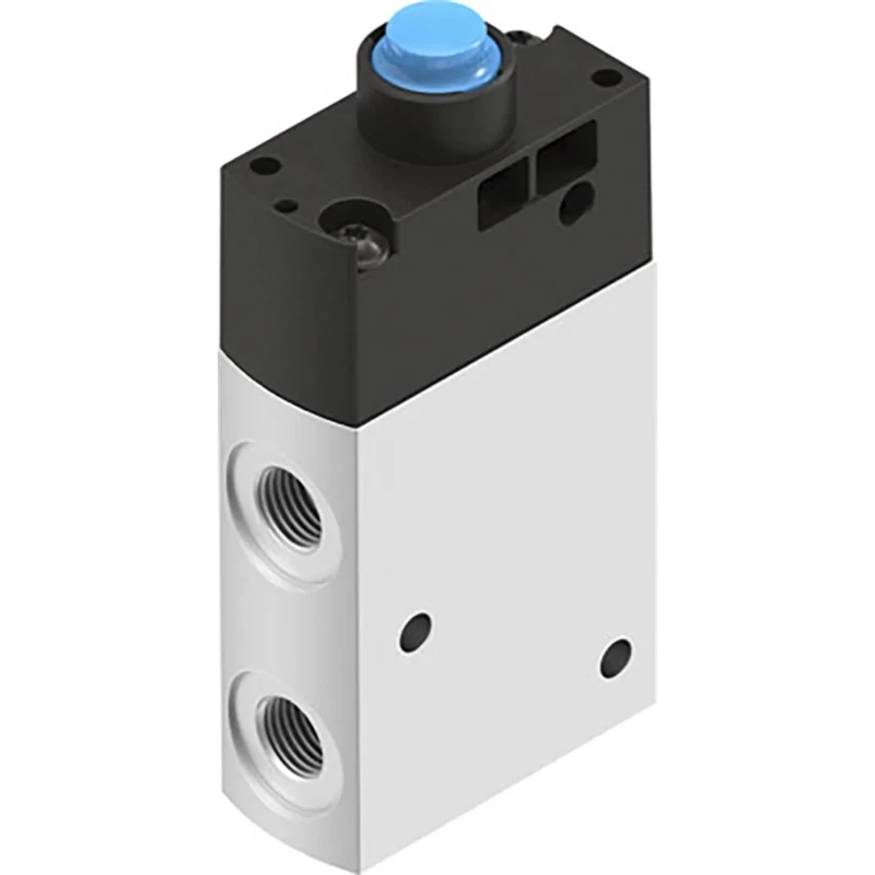 Festo Plunger Pneumatic Manual Control Valve VMEF Series, G 1/8, 10 Bar, Aluminium Alloy Body VMEF-STCZ-M32-M-G18