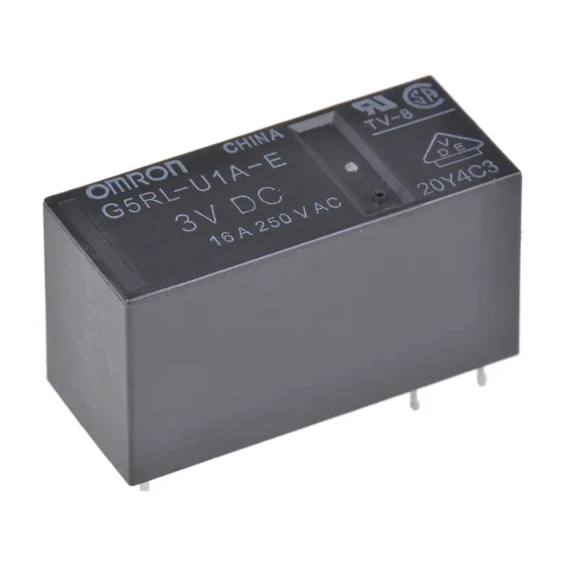 Omron Power Relay PCB Mount, 3V DC Coil, 16A Switching Current, SPST Contact, Low Profile G5RL-U1A-E DC3