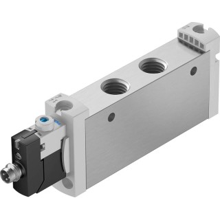 Festo Pneumatic 5/2 Solenoid Valve Aluminium Alloy Body 24V dc 1/4 in Port Size VUVG-L18-M52-RT-G14-1R8L