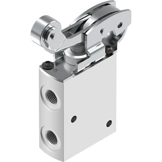 Festo Roller Lever Pneumatic Manual Control Valve Aluminium Alloy Body 3/2 Function, 10 bar, 750L/min VMEF-RT-M32-M-G18