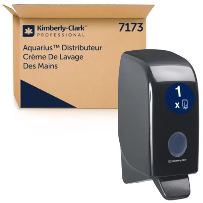Aquarius Wall-Mounted Manual Soap Dispenser, 1 L, Black, Plastic, ISO 9001 Certified 7173
