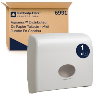 Aquarius White Plastic Toilet Roll Dispenser 445 mm x 129 mm x 380 mm 6991