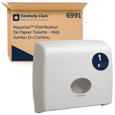 Aquarius White Plastic Toilet Roll Dispenser 445 mm x 129 mm x 380 mm 6991