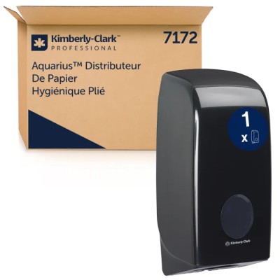 Aquarius Black Plastic Single-Roll Toilet Roll Dispenser 168 mm x 123 mm x 338 mm Model 7172