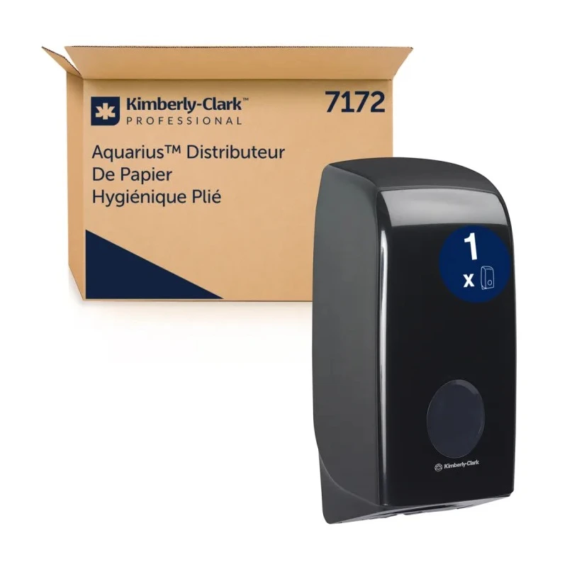 Aquarius Black Plastic Single-Roll Toilet Roll Dispenser 168 mm x 123 mm x 338 mm Model 7172