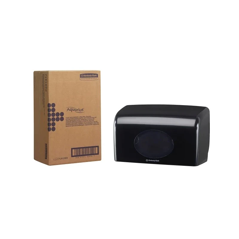 Aquarius Black Plastic Toilet Roll Dispenser Wall Mount 191 mm x 139 mm x 309 mm 7191