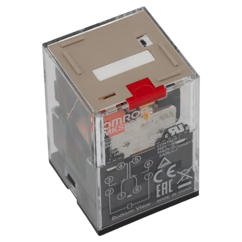 Omron Power Relay, 12V AC Coil Voltage, 10A Switching Current, DPDT Contact Configuration MKS2PI 12VAC