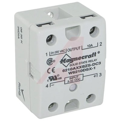 Schneider Electric Solid State Relay 10 A Load Panel Mount 280 V AC Load 32 V DC Control 6210AXXSZS-DC3