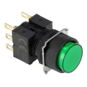 Omron A16 Series Momentary Panel Mount Push Button Switch, DPDT, 19 mm Cutout, IP66, 30V DC 250V AC A165-TGM-2