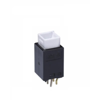 NKK Switches HB Series Illuminated Push Button Switch Off-On Through Hole 8 mm Cutout SPST Red Green LED 28 V dc HB215SKG03CF