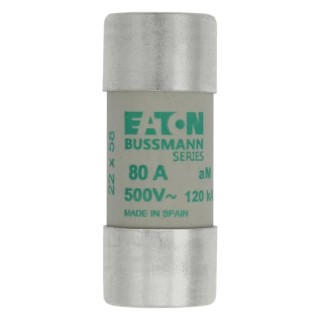 Eaton 80A AM Ceramic Cartridge Fuse 22 x 58 mm 500V AC C22M80