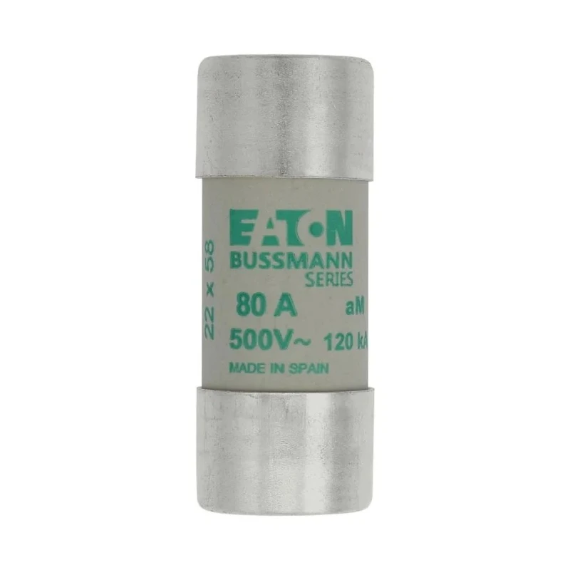 Eaton 80A AM Ceramic Cartridge Fuse, 22 x 58 mm, 500V AC, aM Fuse Characteristic C22M80