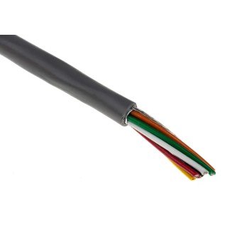 Alpha Wire Alpha Essentials Communication & Control Control Cable 8 Cores 0.35mm² 22 AWG Screened 300V 30m Grey 1298C SL005